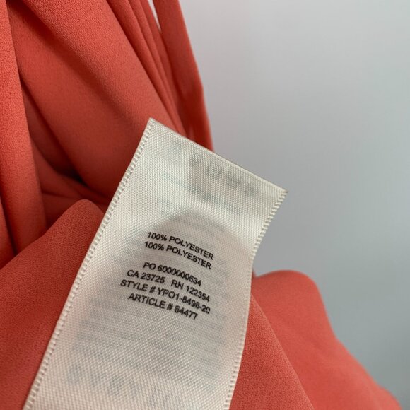 Aritzia Babaton Wallace Wrap Dress V Neck Coral Pink Mini NWT - Picture 9 of 14